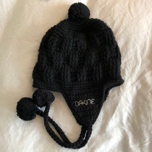 Dakine Black Sweater Beanie Hat with Ear Covers